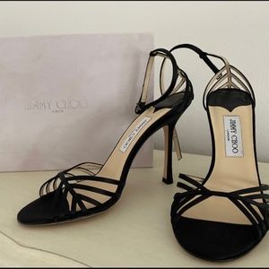 Jimmy Choo Black Satain Heels